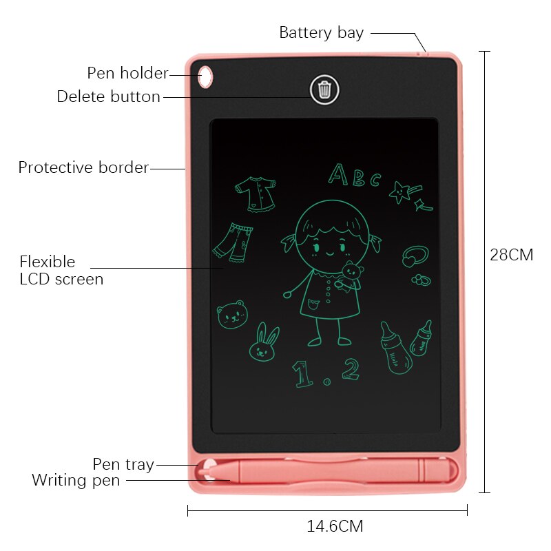 Sunany Lcd Schrijven Tablet 8.5 ''Inch Elektronische Tekening Schrijfbord Handschrift Pads Ultra-Dunne Board Met Pen Wissen knop