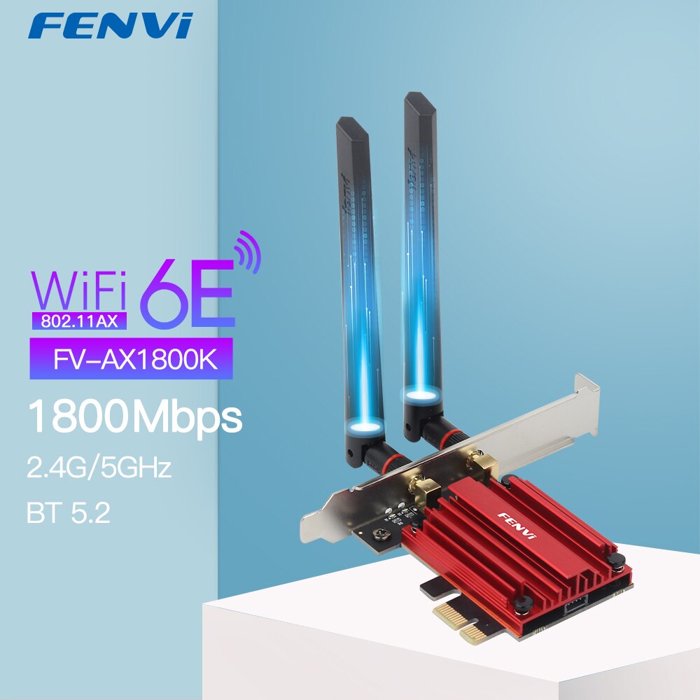 Adattatore di rete WIFI Wifi 6E 1800Mbps Bluetooth5.2 Dual Band 2.4G/5GHz 802.11AX adattatore per scheda di rete Wireless PCI-E windows 10/11: FV-AX1800K