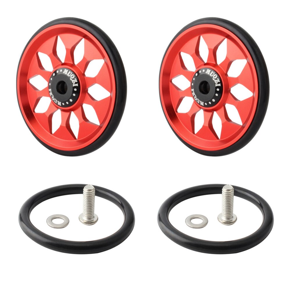 1 Set CNC Easy Wheel Folding Bike Aluminium Alloy Wheel Compatible with Brompton: Red