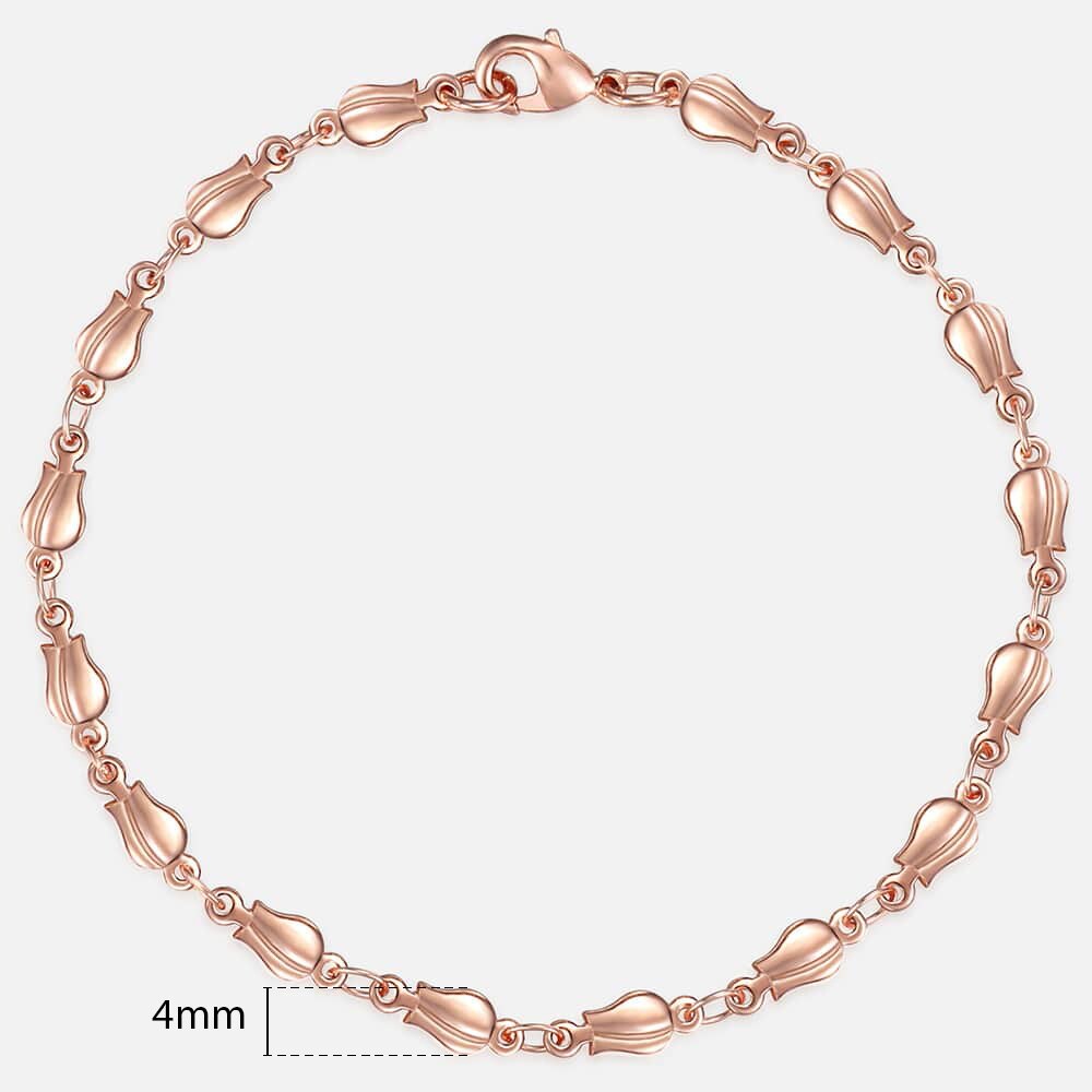 21 Stijlen 585 Rose Gouden Armband Voor Vrouwen Mannen Meisje Slak Curb/Weaving Link Vossenstaart Gehamerd Bismark Bead Chains 20Cm CBB1A: GB394