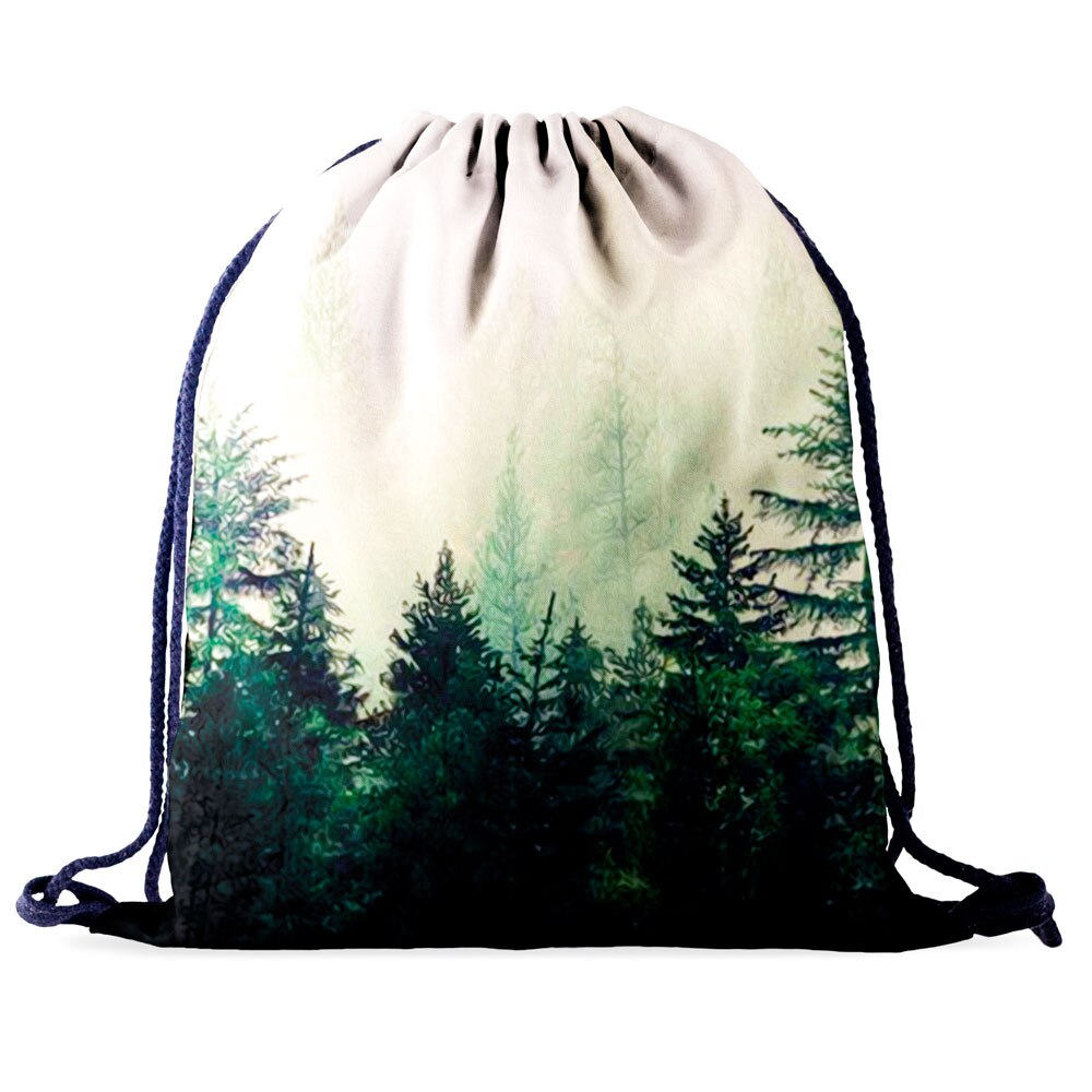 Quem se importa com cordão saco de armazenamento portátil mochila feminina saco de compras ginásio paisagem impressão 3d saco de viagem: D0011SH20