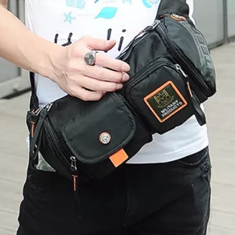 Męska saszetka biodrowa torba wodoodporna Oksford wielozadaniowa torebka torebka biodrowa Crossbody torba kurierska na klatkę piersiową moda pas biodrowy piterek