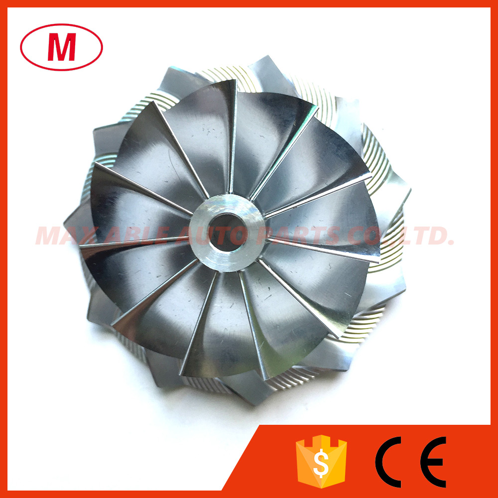 CT26 48.30/64.89mm 11+0 blades Forward Turbo Billet Compressor wheel/Aluminum 2618/ Milling compressor wheel for TOYO*TA