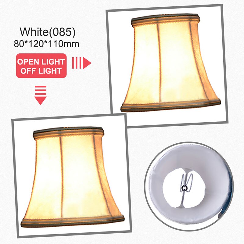 Art déco Lint abat-jour Style nordique lampe couverture pour E14 cristal lustre bougie lampe abat-jour pour chambre salon: White