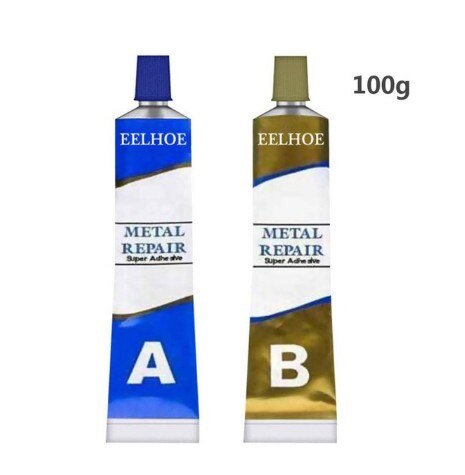 Colla AB riparazione di metalli ad alta temperatura adesivo riparazione di crepes saldatura industriale asciugatura rapida colla speciale fai-da-te super colla: 100G