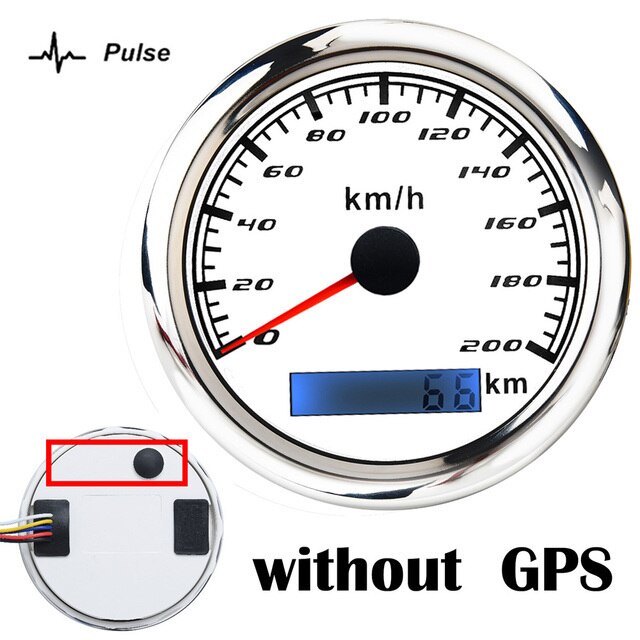 85Mm Gps Snelheidsmeter Digitale Gauge 30 60 120 200 Kmh Kilometerteller Voor Marine Boot Auto Atv Vrachtwagen Rode Backlight met Gps Antenne: No GPS-WS200KMH