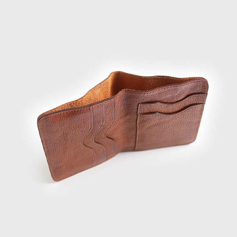 Cartera de lujo para hombre, carteras sólidas de cuero genuino, billetera para hombre con tarjetero de crédito, monedero de negocios, cartera para hombre hecha a mano