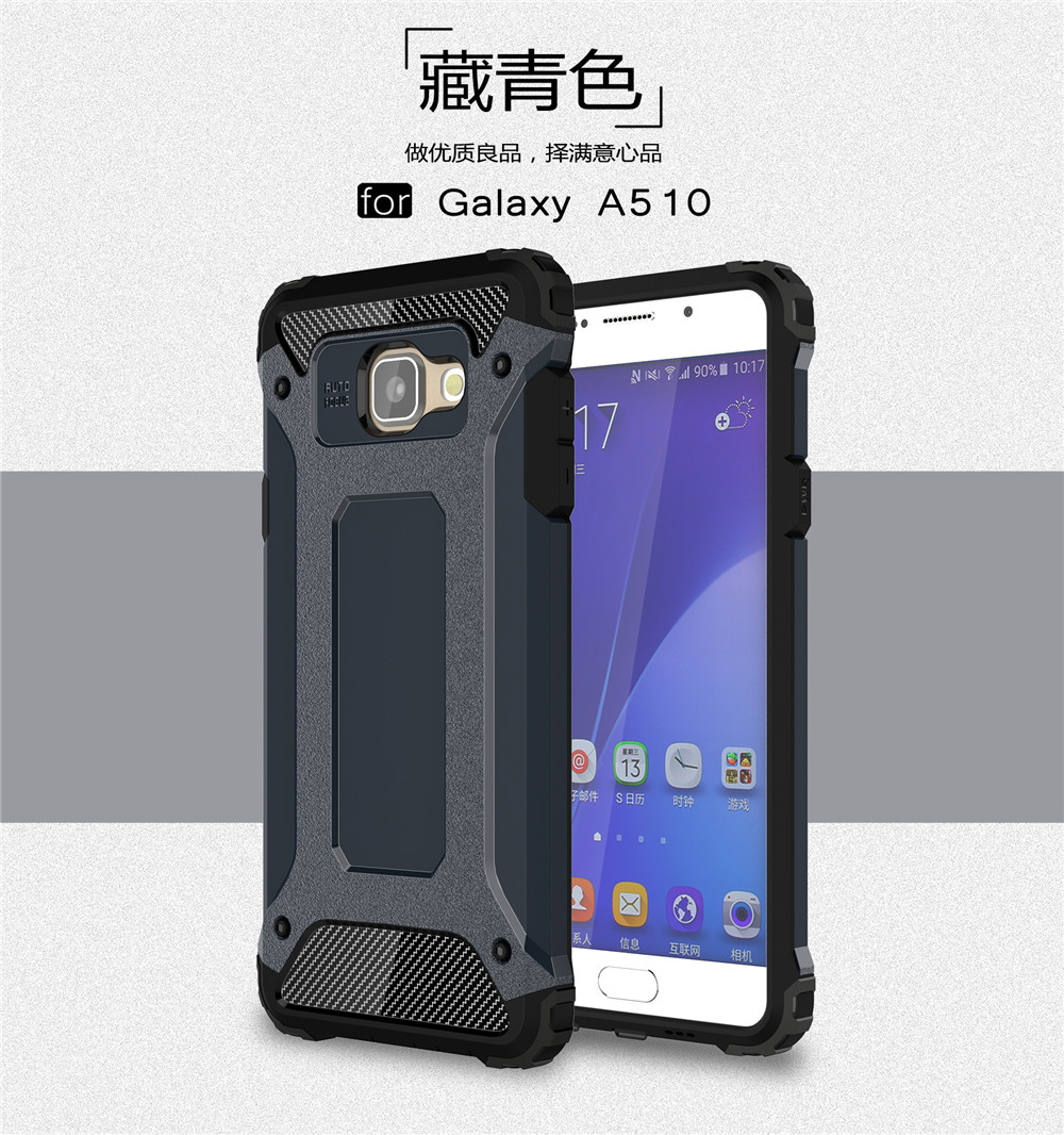 Fall Für Samsung Galaxy A5 A5 Rüstung Robuste Fall Für Fundas Samsung A5 EINE 5 A510 A520 Silikon Stoßstange Abdeckung: Aluminium / Blau