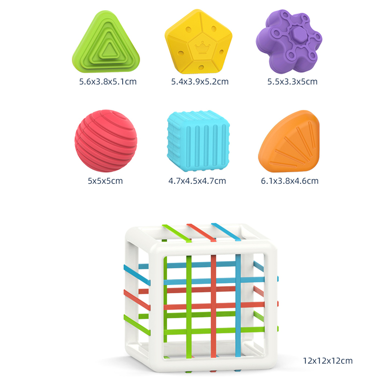 Children&#39;s Toys Baby Early Childhood Education Enlightenment Color Cognitive Hand Sensory Training Toy Rainbow Sessele: Cube A