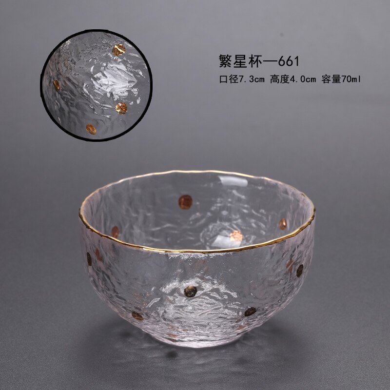 Japanske snapseglas kop krusning guldkant whiskyglas vintage vinglas home kieliszki do wina juice glas  ac50gc