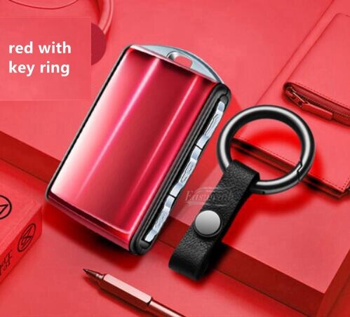 Car ABS Key Case Shell For Volvo XC40 XC60 S90 XC90 V90 T5 T6 T8 Fob Smart Key Replacement: with key ring red
