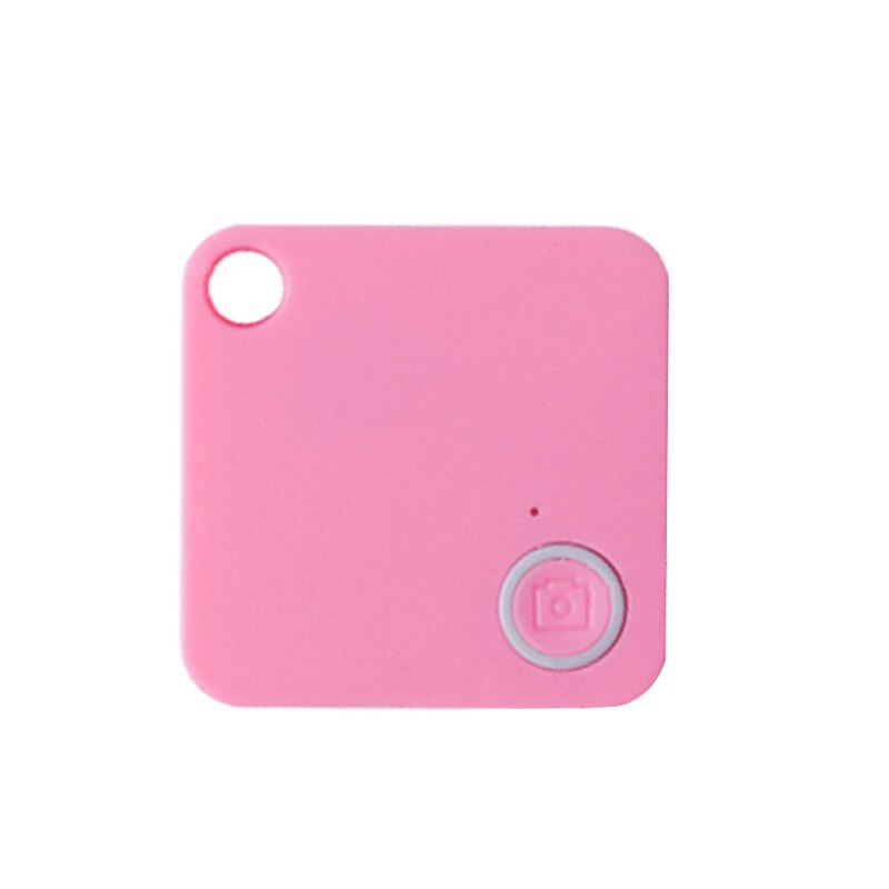 Dispositivo antirrobo cuadrado compatible con Bluetooth 4,0, dispositivo antipérdida Bluetooth de baja potencia con dispositivo de seguimiento de grabación Selfie: Rosa