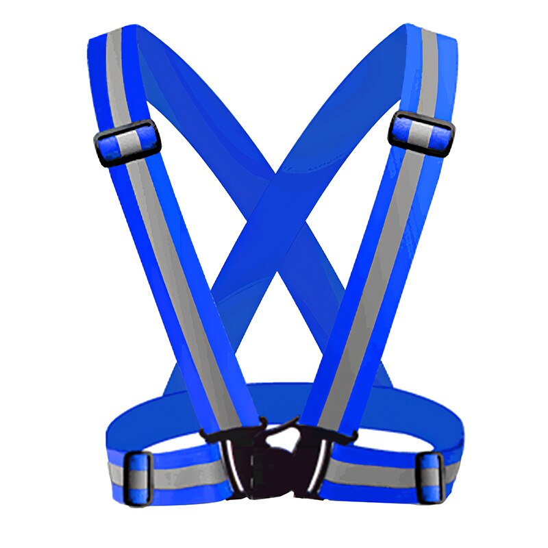 Markieren Reflektierende Gurte Nacht Lauf Reiten Kleidung Weste Einstellbare Sicherheits Weste Elastische Band Für Erwachsene Und freundlicher: Blau