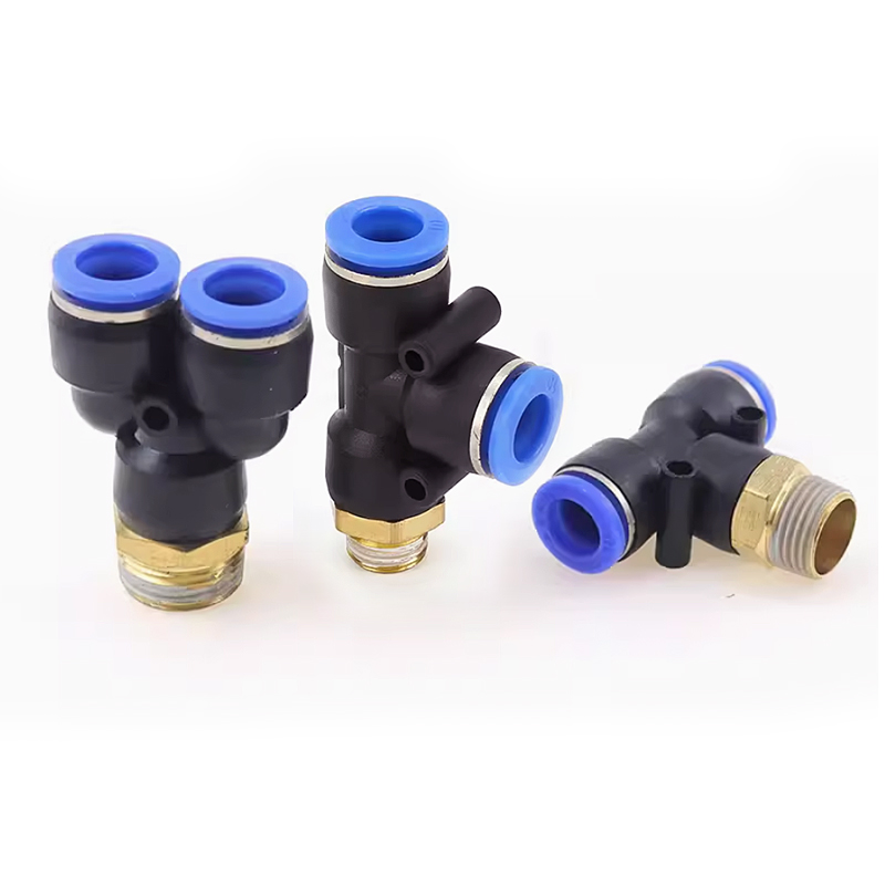 Pneumatische Fittingen Pb/Pd/Px Pneumatische Snelkoppeling T-Vormige Tee4 6 8 10 12 14 01 02 03 04 Plus Schroefdraad Snelkoppeling