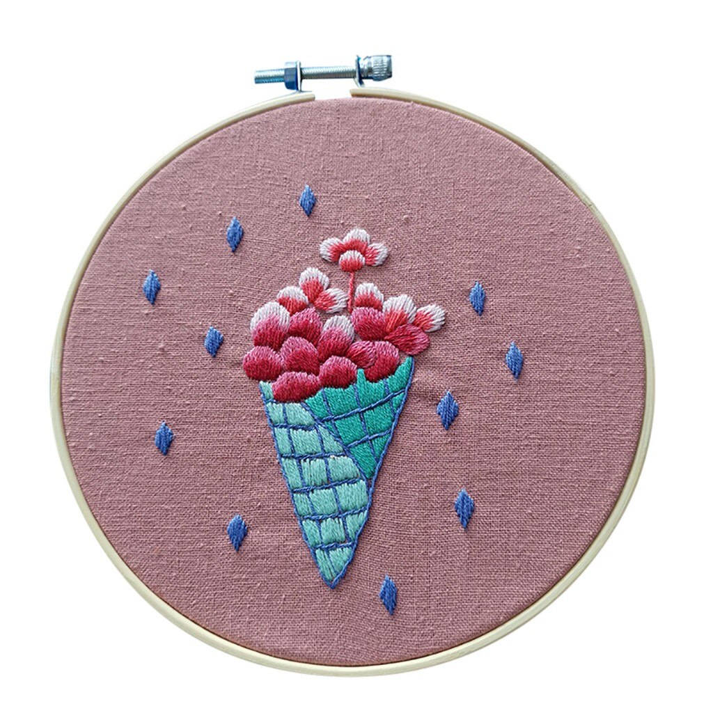 Full Range Of Embroidery Cross Stitch Stamped Embroidery With Floral Kit Bastidor Para Bordar Embroidery Cloth With Pattern: A