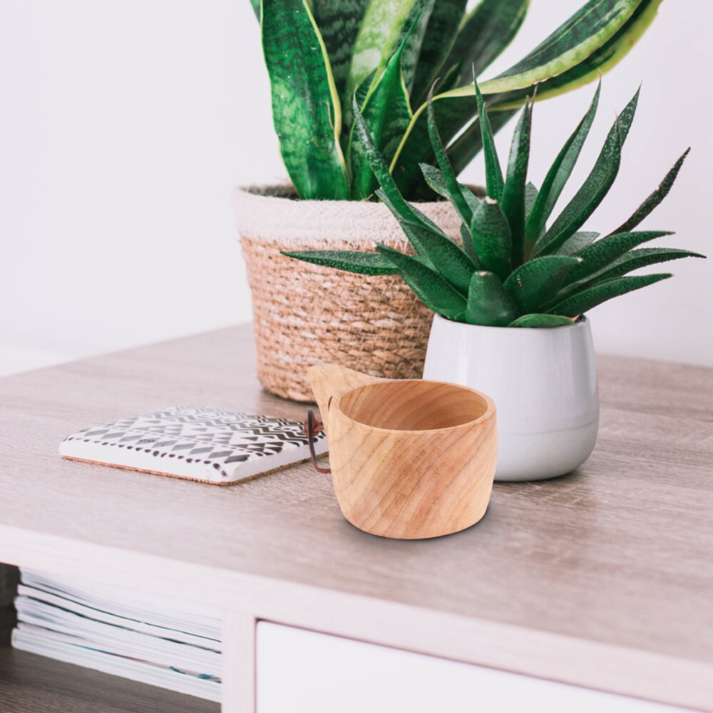 270ML de madera de caucho de taza de la taza de café de la taza para tomar agua-15x8,5x6cm (Carey taza)