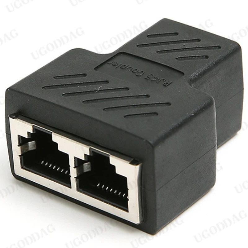 RJ45 Splitter 1 to 2 Ethernet Adapter Internet Network Cable Extender RJ45 Connector Coupler for PC TV Box Router: Orange / 1.8m