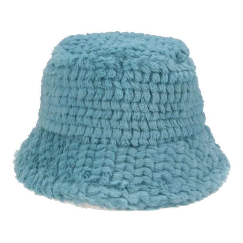 Emmer Hoed Winter Effen Wit Zwart Bont Pluche Zachte Warme Vrouwen Hoeden Outdoor Brede Rand Vissen Winter Emmer Hoeden Gorro pescador: green