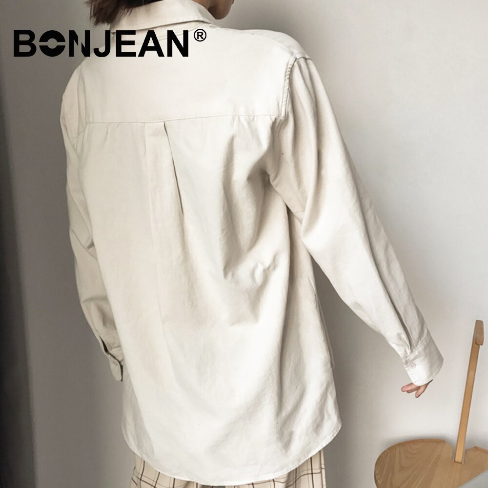 Blusa de algodón para mujer, camisa de verano para Primavera, manga larga, Beige, azul, blusa blanca, Tops casuales, camisa de mujer, ropa de calle Z085