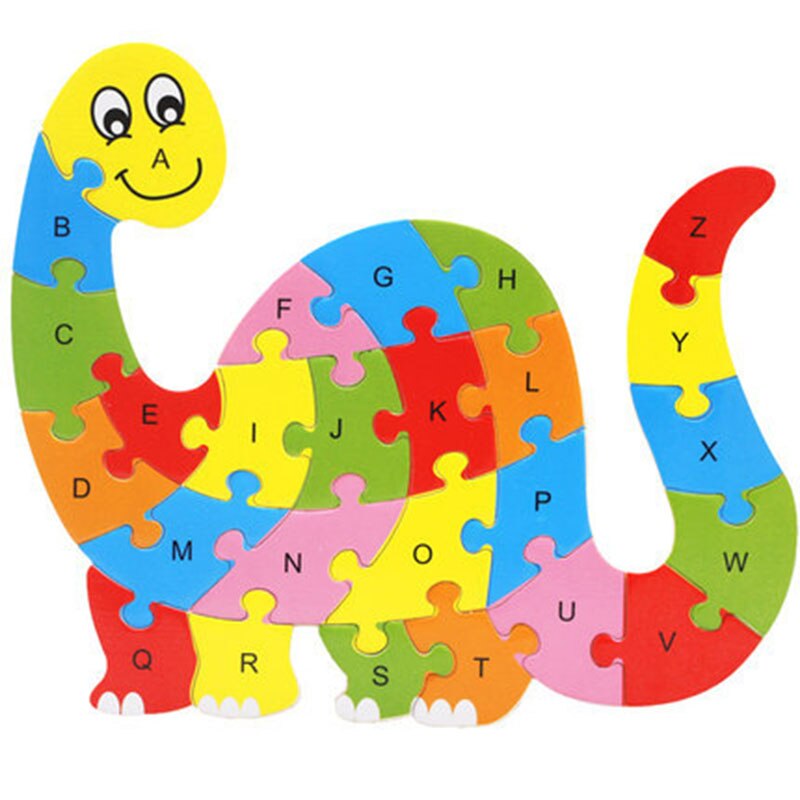 26 muster Aus Holz Tier Alphabet Frühen Lernen Puzzle Jigsaw Für Kinder baby Bildungs Learing Intelligente Spielzeug M09: Dinosaur