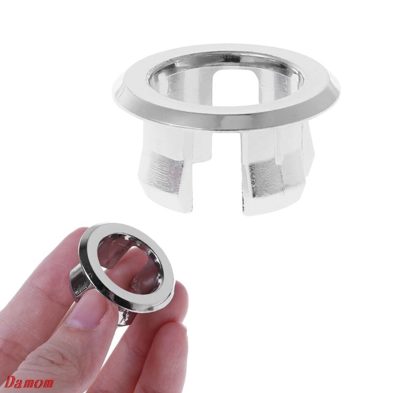 Bathroom Basin Sink Overflow Ring Six-foot Round Insert Chrome Hole Cover Cap