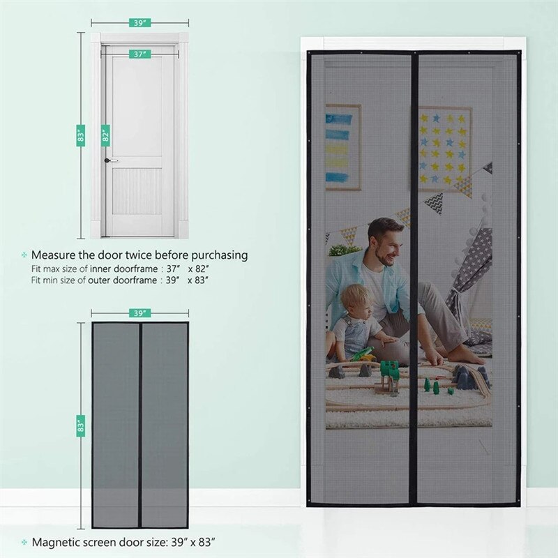 Magnetic Anti Mosquito Net Magnetic Curtain Automatic Closing Custom Sizes Easy Installation Screen Door Insect Fly Mesh
