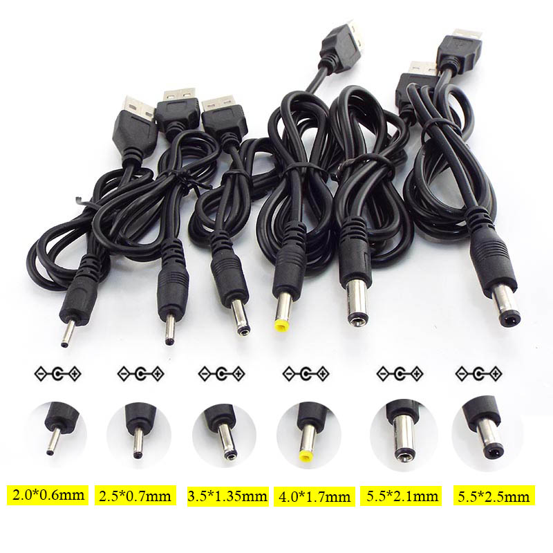 Usb a uros  dc 2.0 0.6 2.5 3.5 1.35 4.0 1.7 5.5 2.1 5.5 2.5mm virtalähdejohto pistoke jakki jatkokaapelin liitin laturi