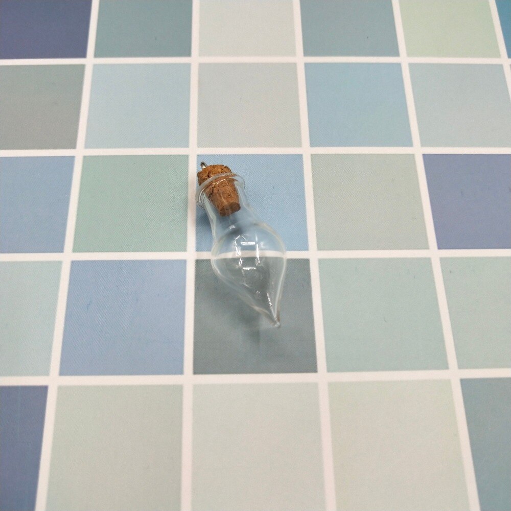 80Pcs Waterdrop Glas Wens Fles Kurk Lege Sample Potjes Diy Hangers Opslag Flacon Bruiloft Home Decoratie Benodigdheden: clear