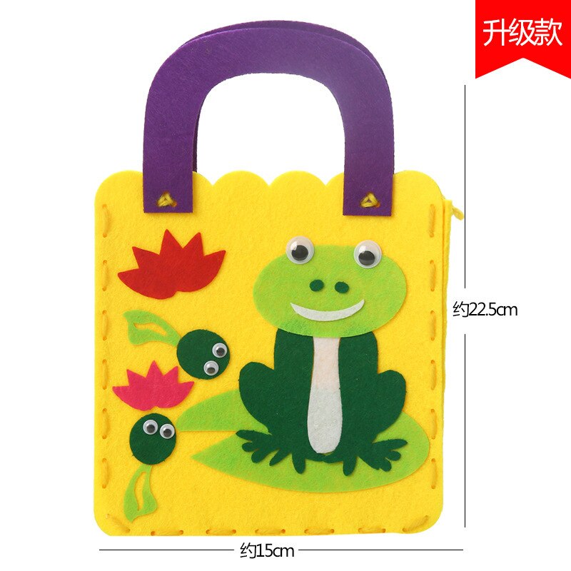 Bolsa de tela con dibujos animados para niños, bolso de mano para guardería, hecho a mano, Material de producción , paquete artesanal: 5