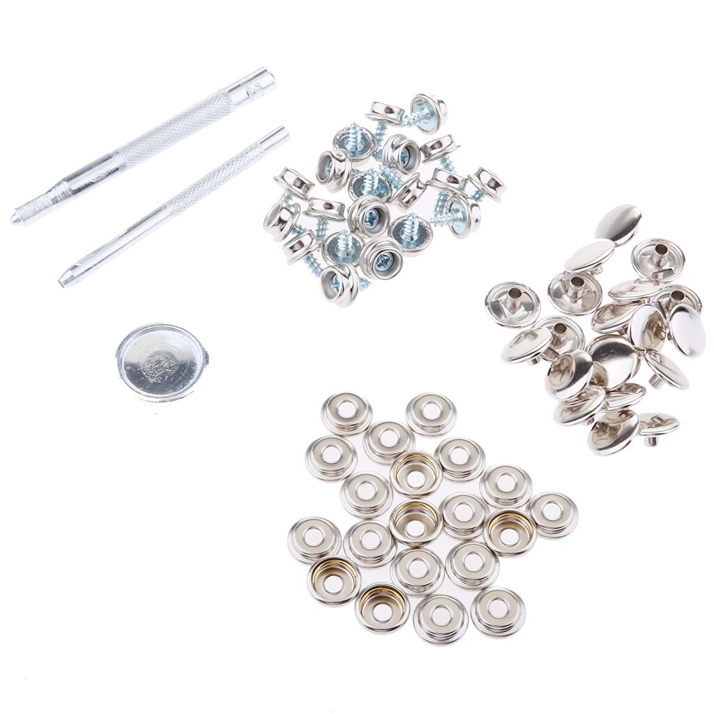 153 Pieces Boat Canvas Fabric Snap Cover Fastener 12mm Screw Repair Kit