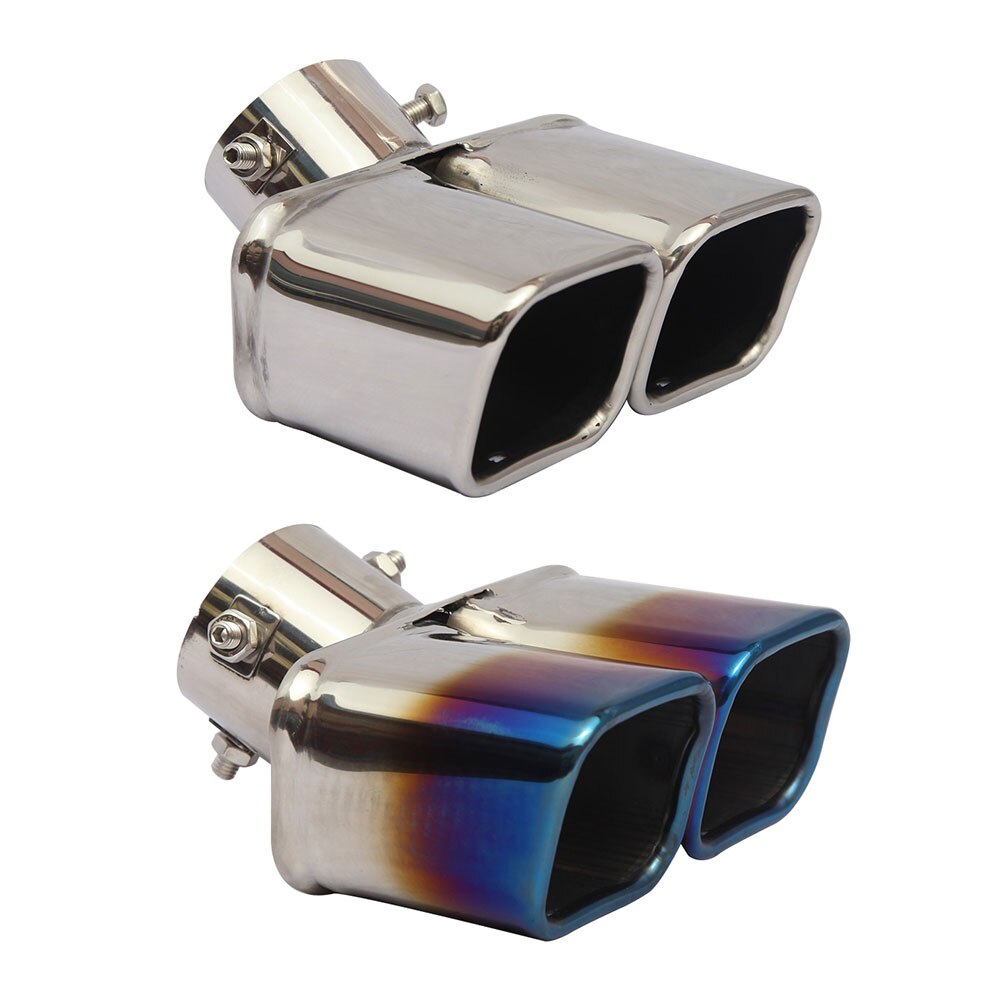 Universele Auto Uitlaatdemper 63Mm Outlet Uitlaatpijp Achter Tube Tip Nozzle Dubbele Refit End Trim Professionele Auto onderdelen