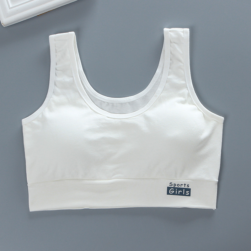 developmental bra vest style girl underwear junior high school students pure cotton sports tube top teen bra