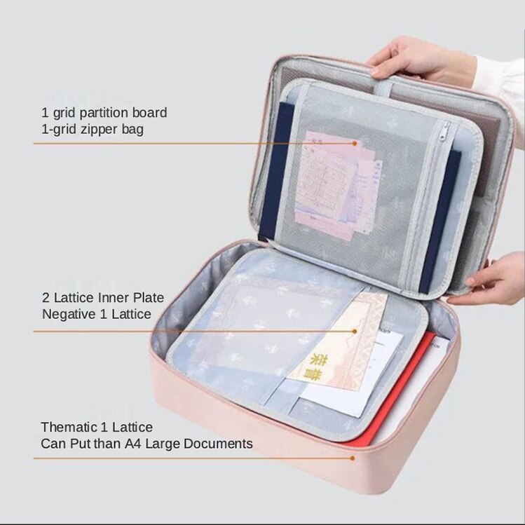 Large-capacity Document Storage Organizer Bag File Container Bills Folder File U Disk Arrange Briefcase Practical Accessories