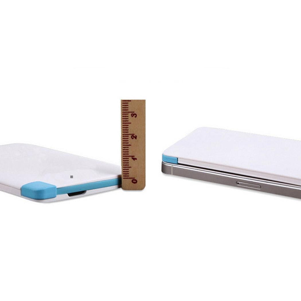 Mini Portable With Charging Cable Phone Plastic Power powerbank Bank Mobile 2000mAh White Micro USB Power