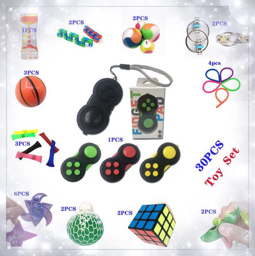22 Pack Zappeln Spielzeug Stress Relief Spielzeug Autismus Angst Relief Stress Pop Blase Zappeln Sensorischen Dekompression Spielzeug für Kinder Erwachsene: 30PC