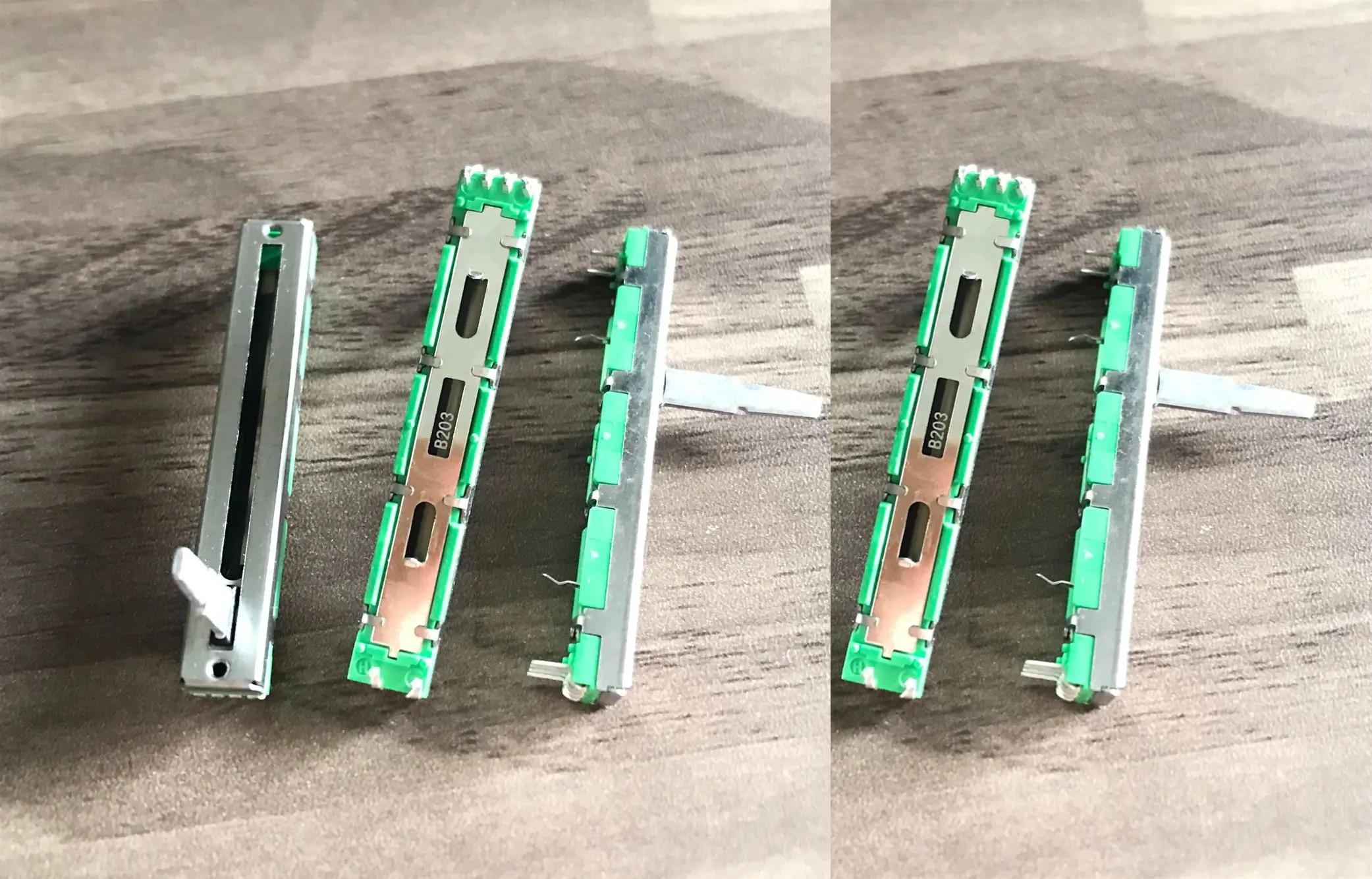 5 stks 60 MM 6 cm dubbele A20K A20KX2 A50K A50KX2 B20K B20KX2 mixer fader volume potentiometer fader A203 B203 20 MM handvat