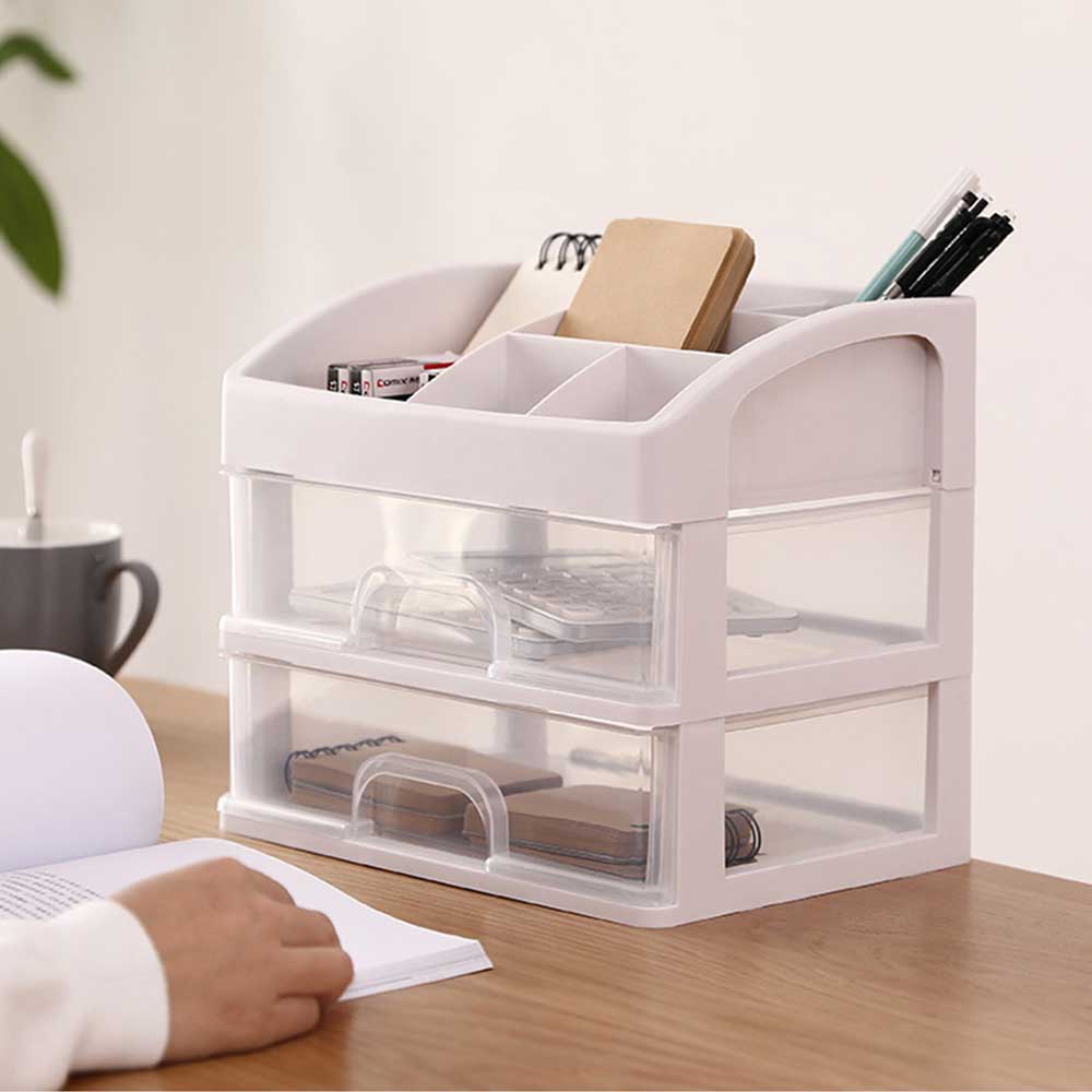 Caja organizadora de brochas de maquillaje, recipiente para joyas, cajones Organizadores de maquillaje, caja de almacenamiento de plástico para cosméticos