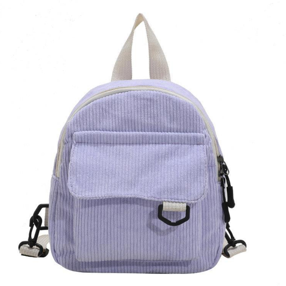 Mini mochila feminina, mochila escolar de veludo simples pequena, grande capacidade, mochila feminina durável, monocromática, casual, viajando, moda