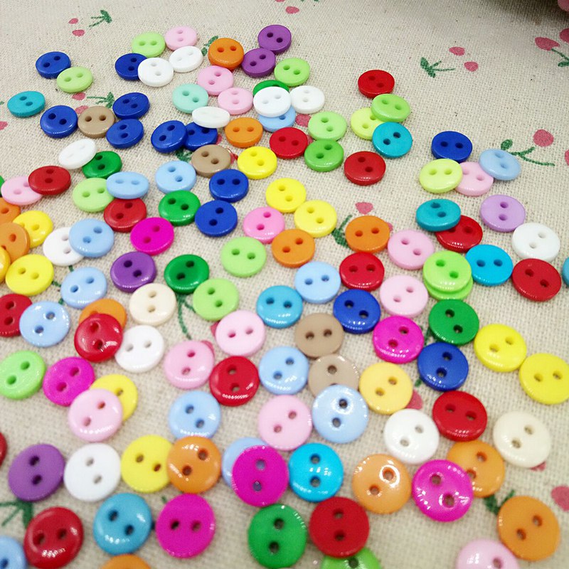 Hl 200Pcs 8Mm Candy Kleur Plastic Knoppen Kid 'S Kleding Naaien Accessoires Diy Ambachten