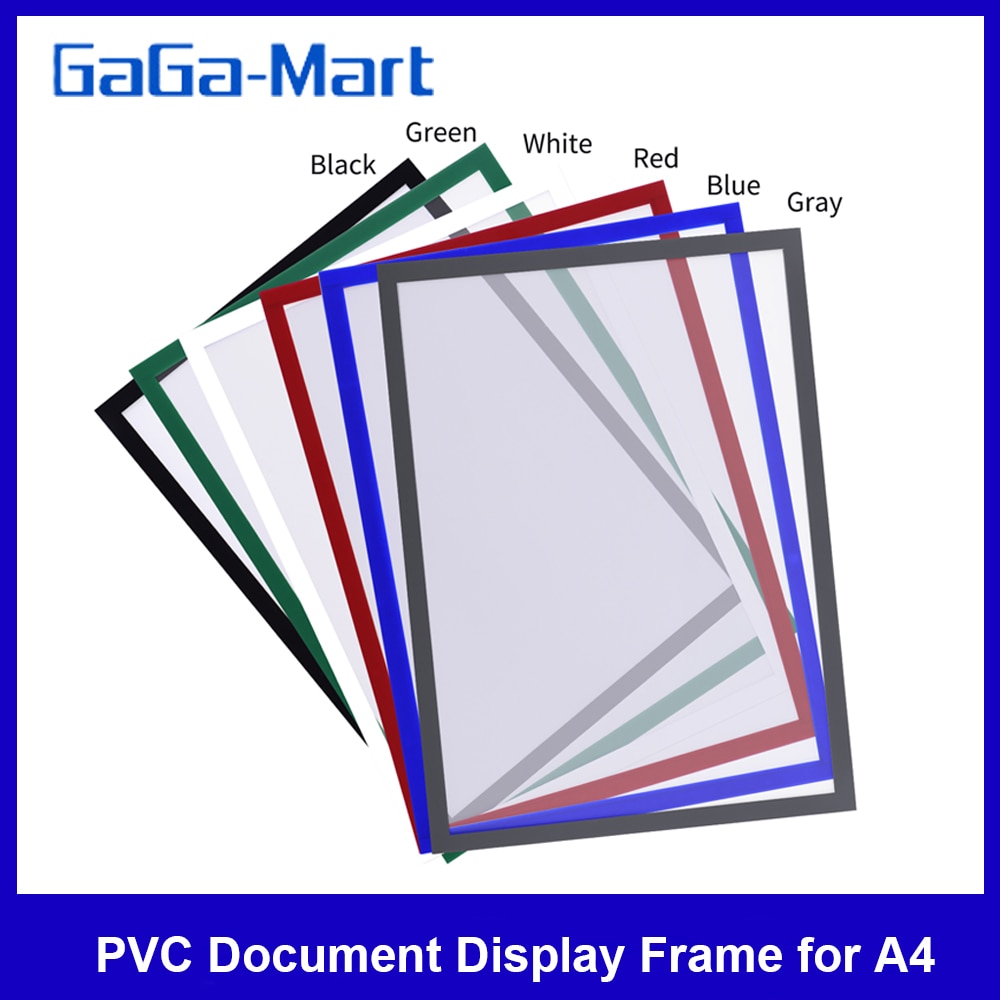 5Pcs Magnetische Bestand Frame Transparante Pvc Document Display Frame Voor A4 Size Brief Papier Foto Werkschema