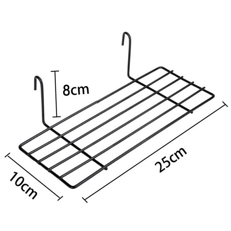 Vægdekoration jernramme hængestativ væg display opbevaringsboks multifunktion mesh tråd metal væghylde: D