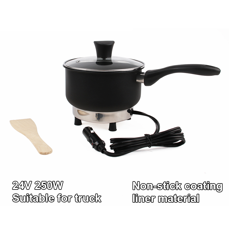 12V/24V Multifunktionale Elektrische Kochpfanne Mini Reiskocher Suppe Eintopf Heizung Pot Reise Auto/Lkw Bratpfanne Lunchbox: Kakifarbig