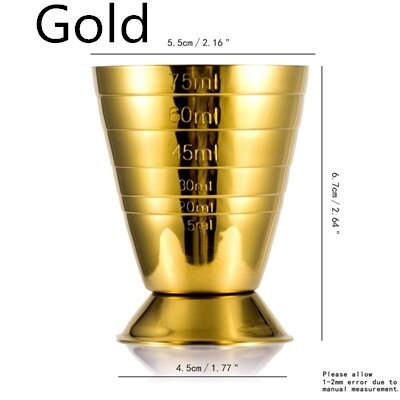 Japanse stijl maatbeker gereedschap maatbeker cocktail jigger bar handig en eenvoudig en veelkleurige bar maten: Goud
