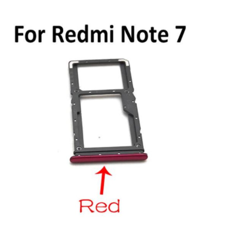 Nowy zamiennik dla Xiaomi Redmi uwaga 10 Pro uwaga 9S 9 8 Pro 7 Nano SIM uchwyt karty taca Chip gniazdo uchwyt Adapter gniazdo + Pin: Note 7 Red
