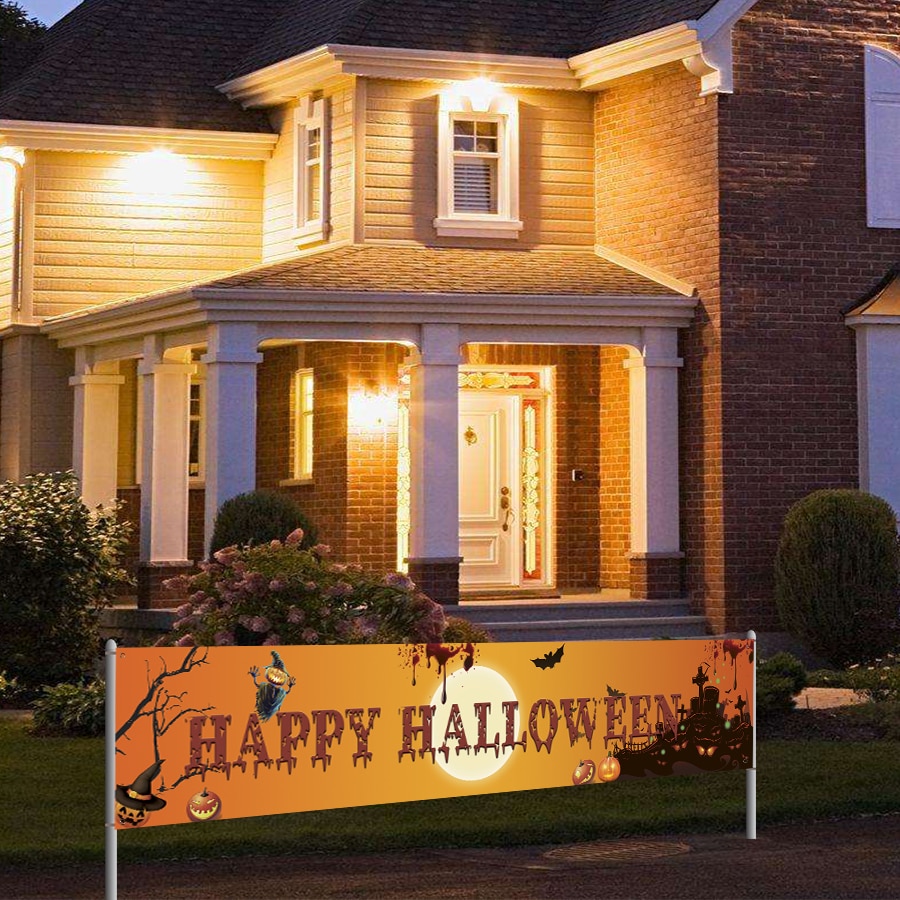 Halloween Banner Large Happy Halloween Banner, Halloween Party Decoration Halloween Outdoor Decoration