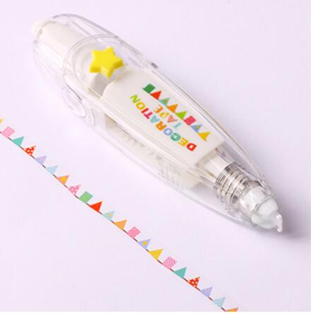 Sweet Floral Sticker Tape Pen Funny Kids Stationery Decor Tapes Adesivos Label Tape Sticker Toys Children DIY Toys Kids: yellow star