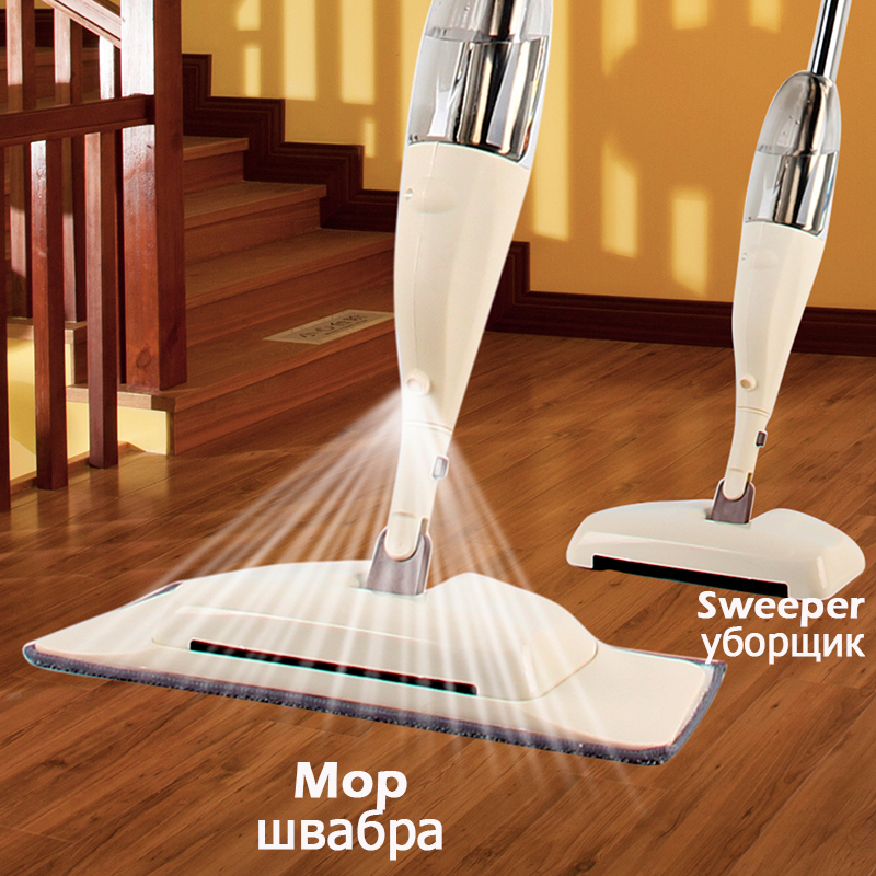 3-en-1 vadrouille de pulvérisation ensemble de balais vadrouille magique plancher en bois vadrouilles plates outil de nettoyage à domicile ménage avec tampons en microfibre réutilisables vadrouille paresseux