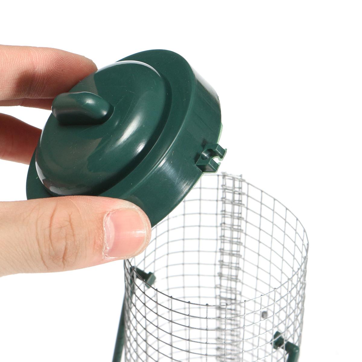 Bird Feeder Iron Wire Style Outdoor Pet Bird Seeds Food Feeder Garden Snacks Bucket Holder Bird Feeding Station