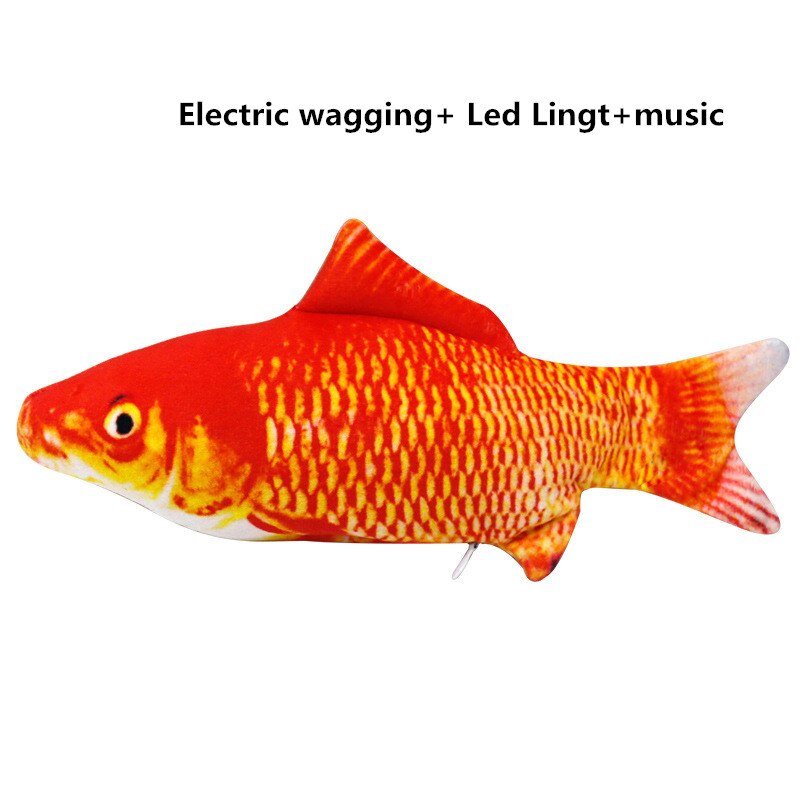 Kattleksak elektrisk viftande fisk rörlig fisk floppande fisk dansande fisk viftande simulering elektrisk för kattunge 30cm: Plommon