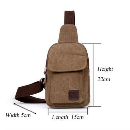 Men&#39;s Small Chest Sling Bag Travel Hiking Cross Body Messenger Shoulder Backpack Solid Men Canvas Bag